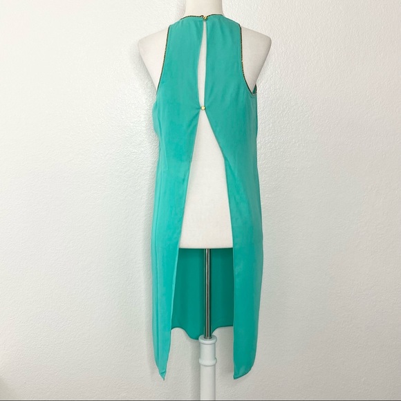 BEBE Turquoise Side Slits Blouse - Picture 3 of 7